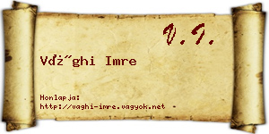 Vághi Imre névjegykártya