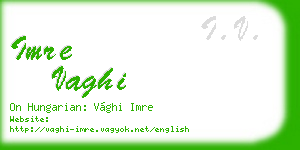 imre vaghi business card